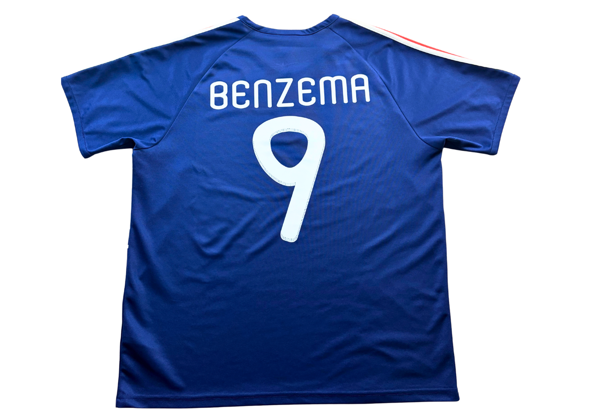 Flocage officiel Benzema numéro 9 dos maillot France 2010 blanc