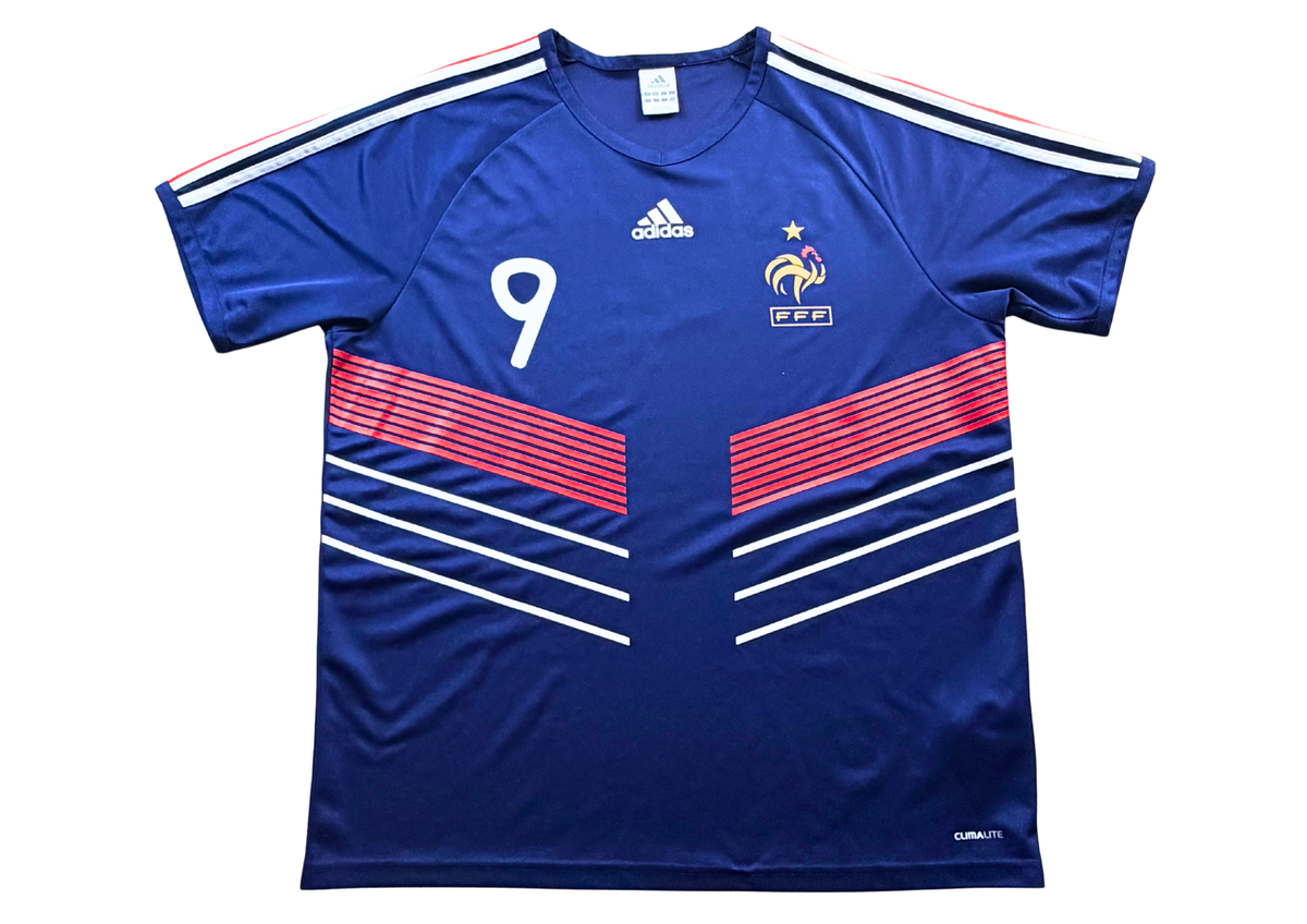 Maillot équipe de France domicile bleu 2009-2010 Adidas Benzema taille L