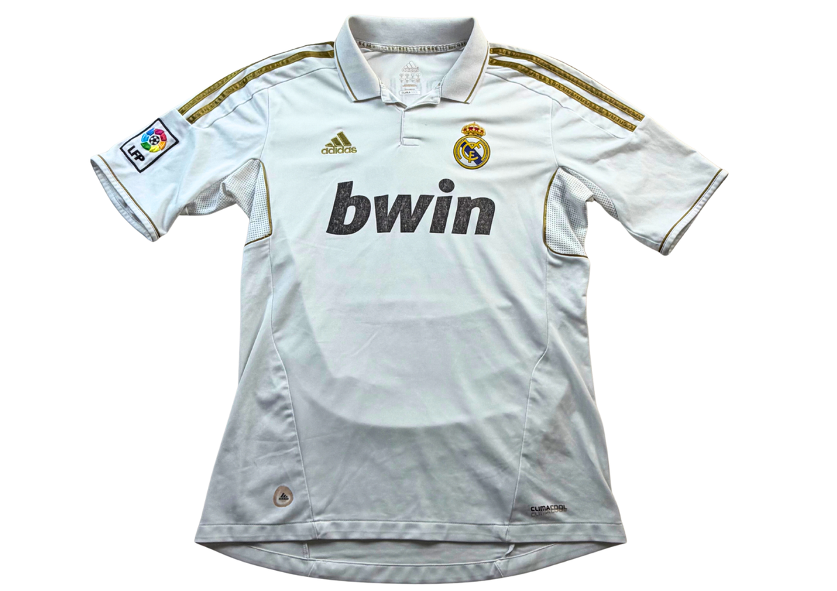 Maillot Real Madrid domicile blanc et or 2011-2012 Adidas Ronaldo taille M