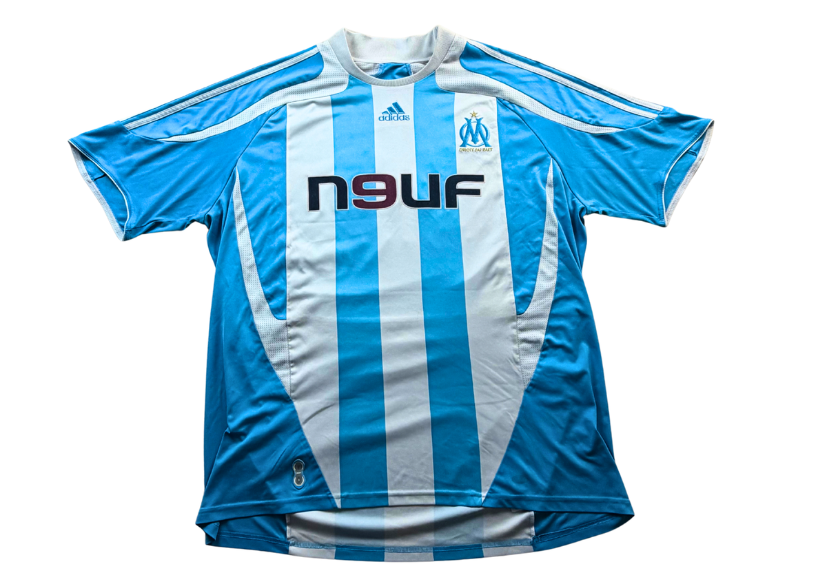 Maillot Olympique de Marseille extérieur bleu ciel 2007-2008 Adidas Nasri taille 2XL