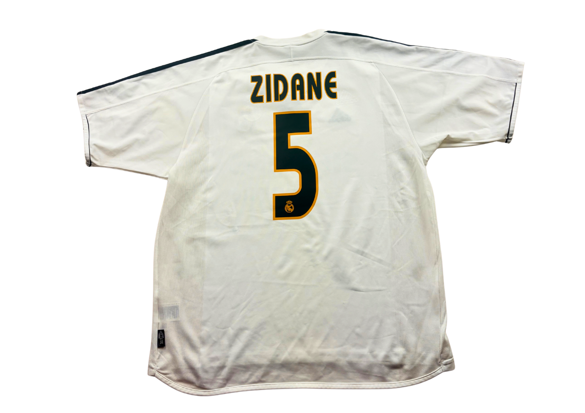 Flocage officiel noir Zidane numéro 5 dos maillot Real Madrid vintage