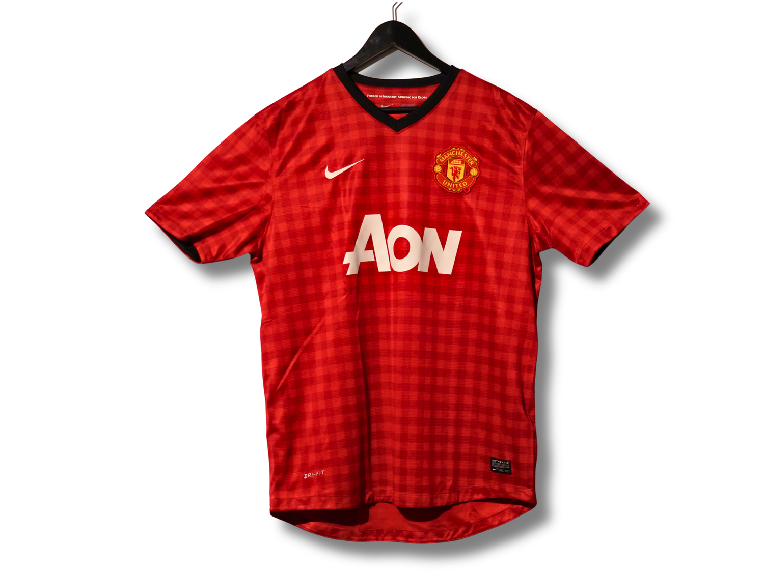 Maillot Manchester United domicile 2012-2013 rouge motif carreaux Van Persie taille L